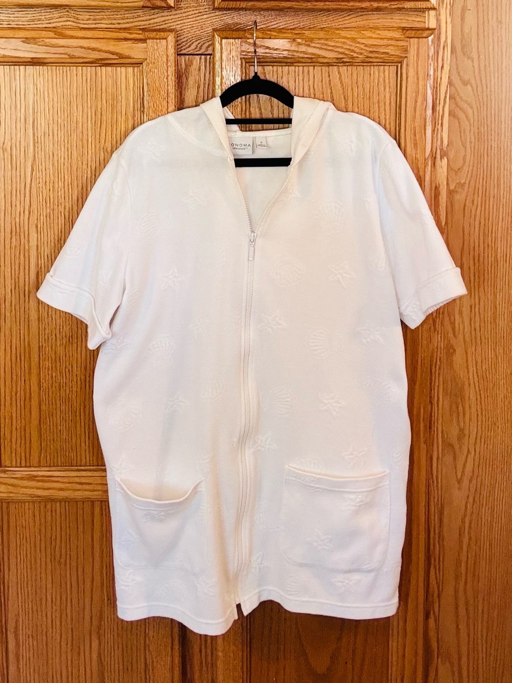 Sonoma White Hooded Swimsuit Cover Up Small Coastal Beach
